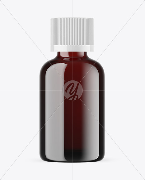 Dark Amber Glass Essential Oil Bottle Mockup