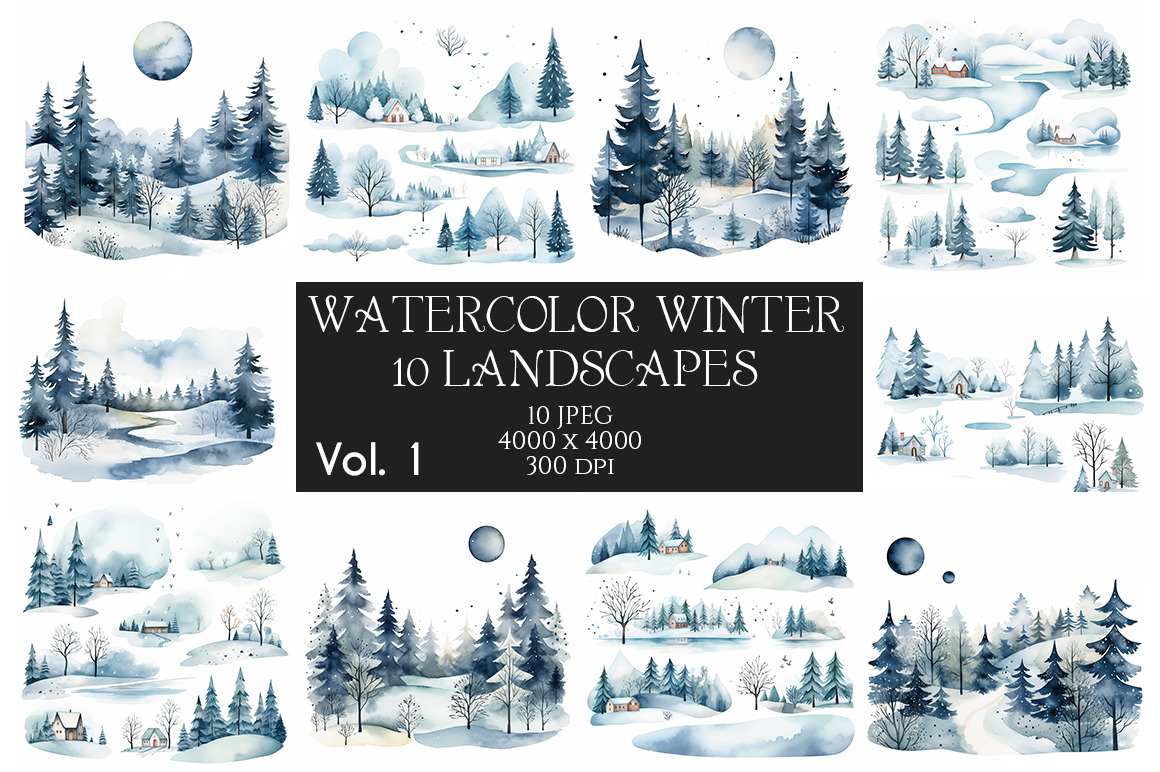 Watercolor Winter Landscapes Vol.1 Watercolor Winter Landscapes Vol.1