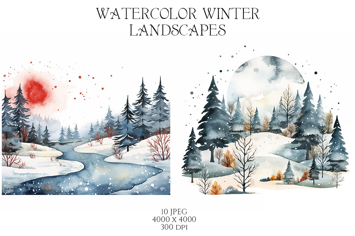 Watercolor Winter Landscapes Vol.2