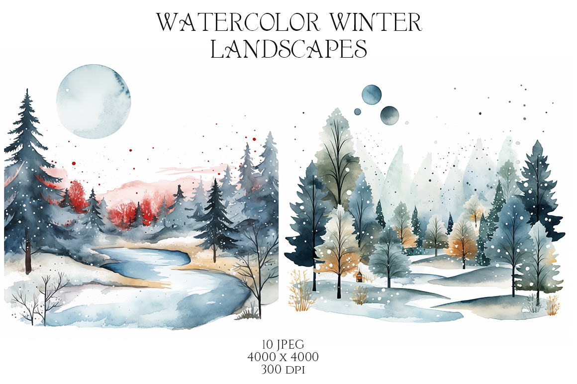 Watercolor Winter Landscapes Vol.2