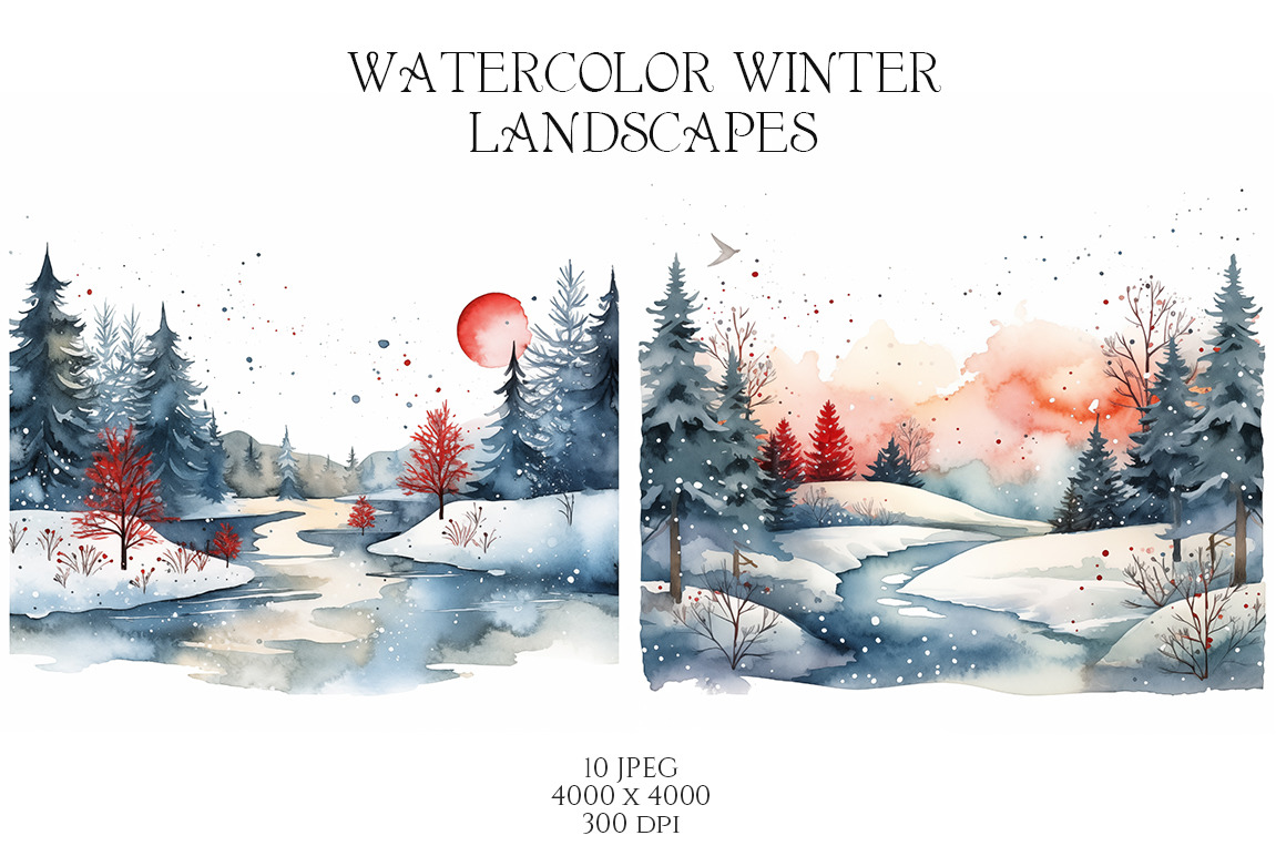 Watercolor Winter Landscapes Vol.2