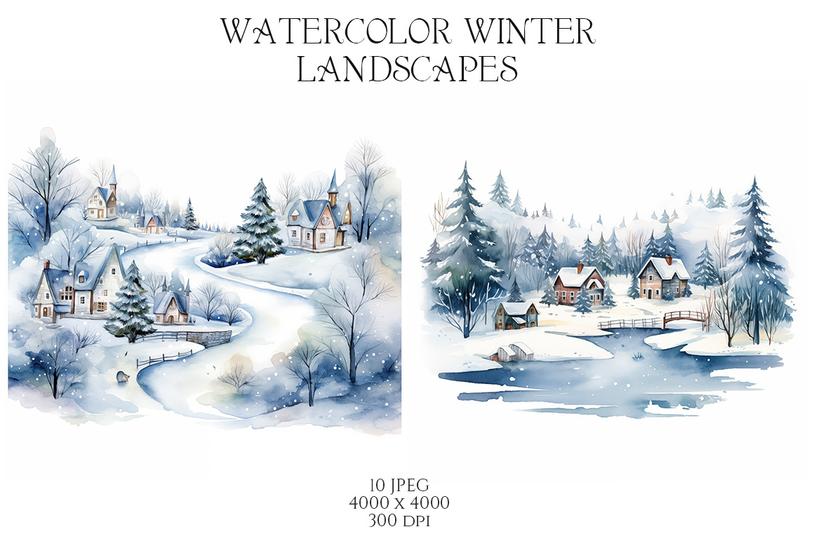 Watercolor Winter Landscapes Vol.3