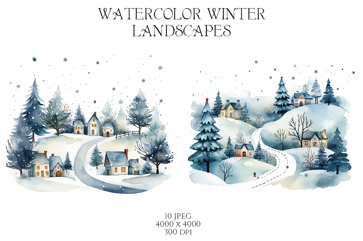 Watercolor Winter Landscapes Vol.3