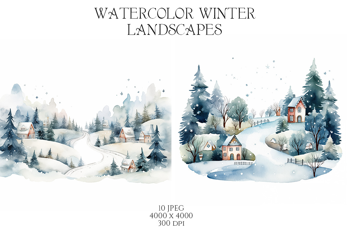 Watercolor Winter Landscapes Vol.3