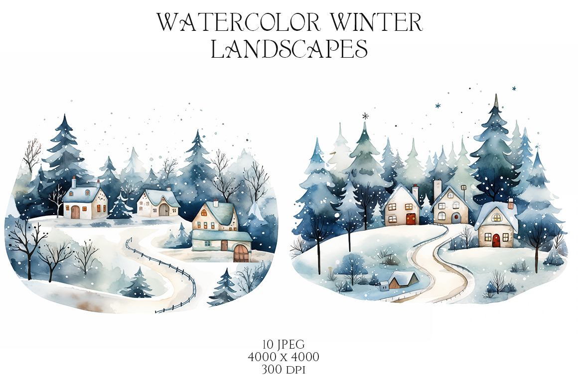 Watercolor Winter Landscapes Vol.3