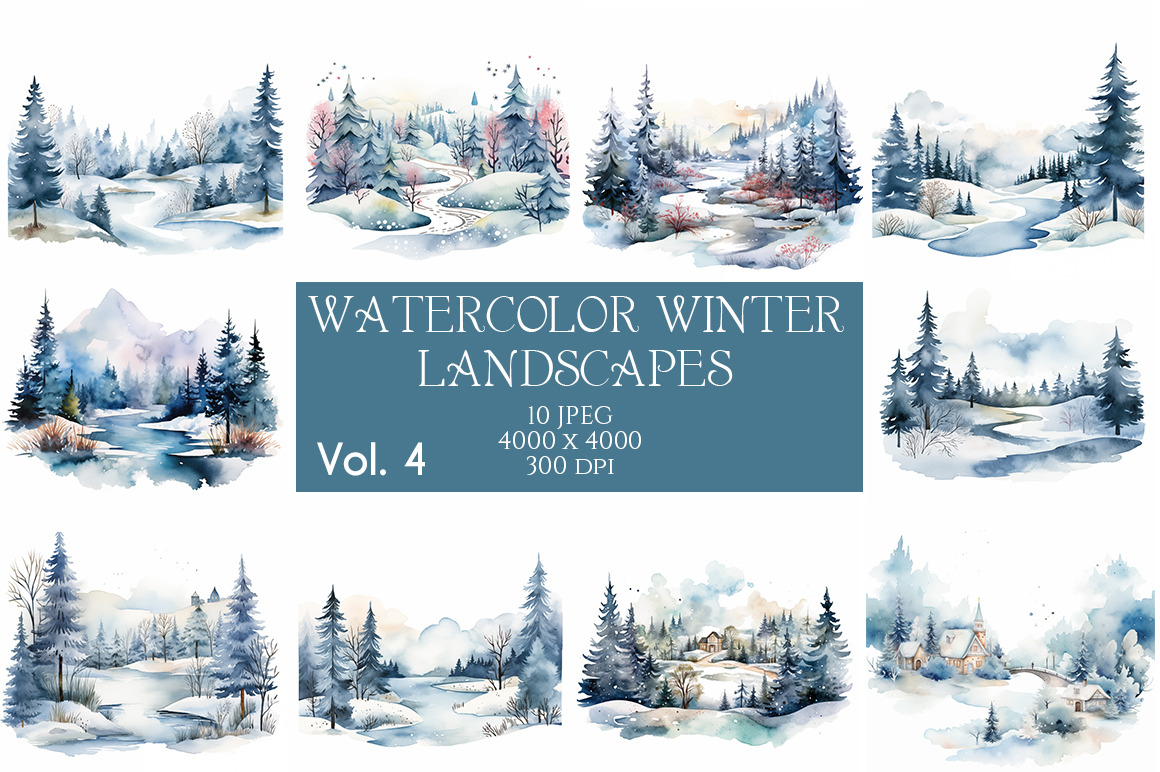 Watercolor Winter Landscapes Vol.4 Watercolor Winter Landscapes Vol.4