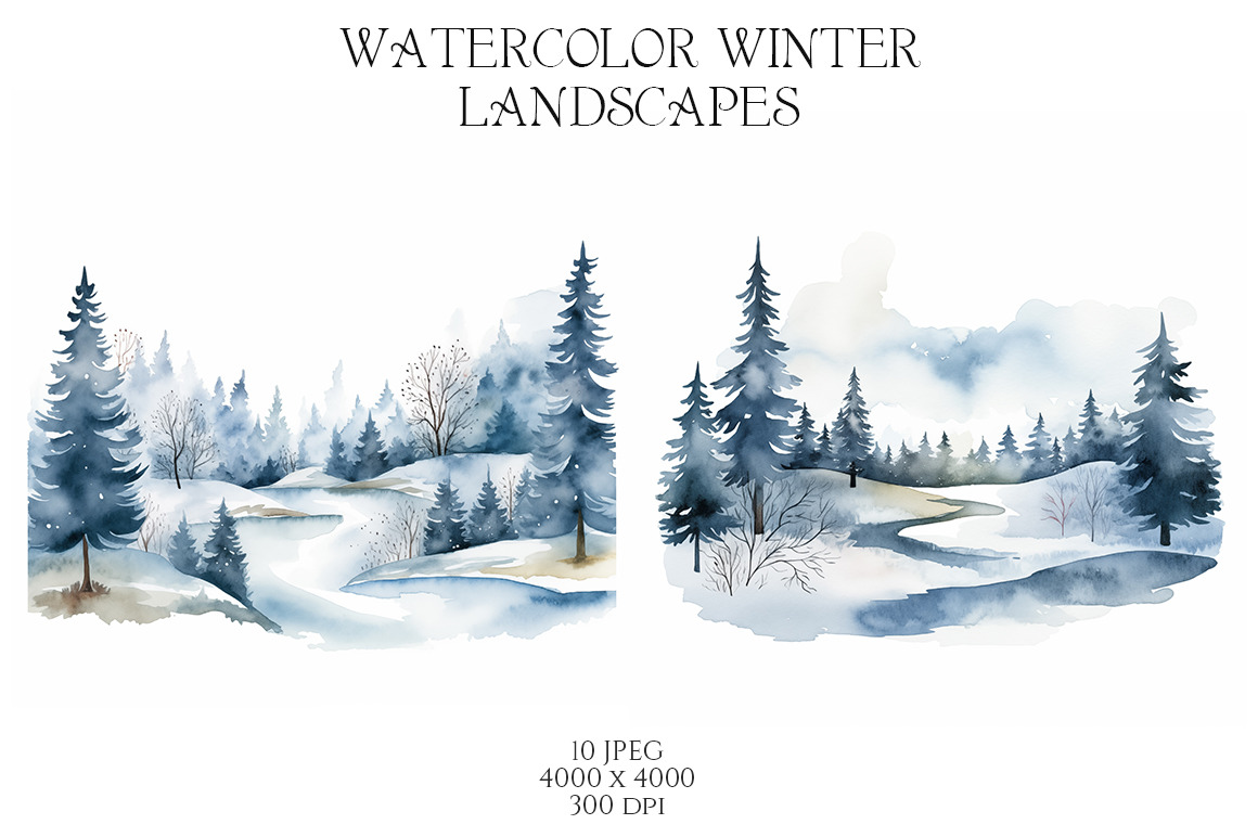 Watercolor Winter Landscapes Vol.4