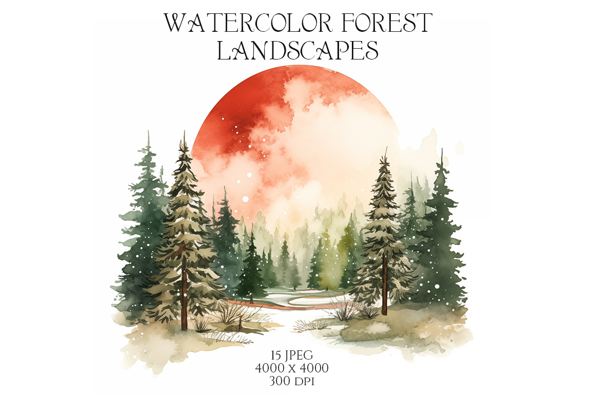 Watercolor Winter Landscapes Vol.5