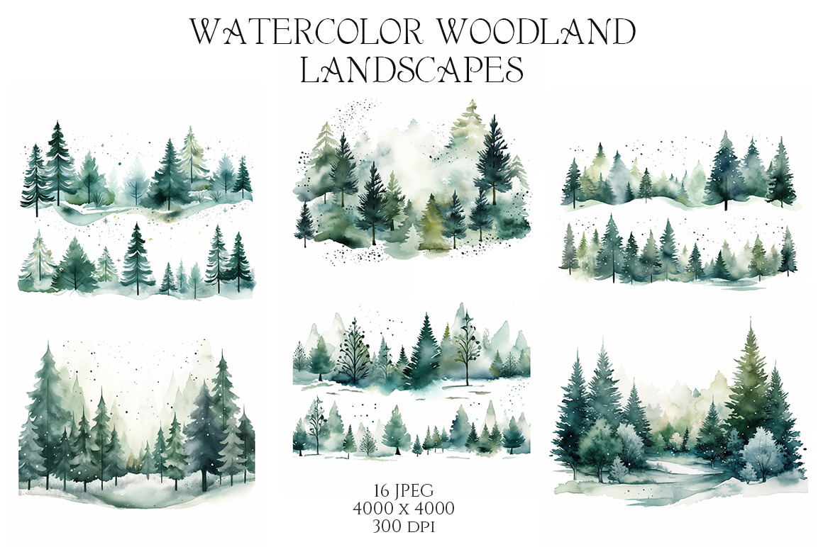 Watercolor Winter Landscapes Vol.6