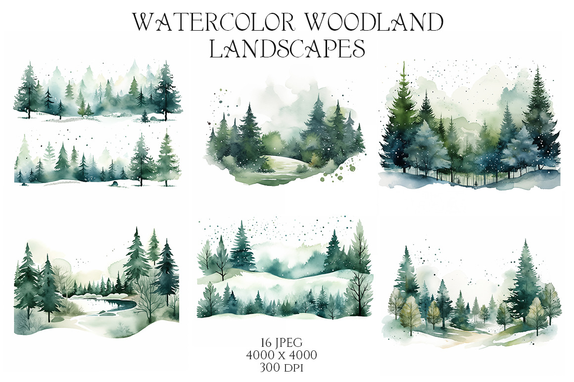 Watercolor Winter Landscapes Vol.6