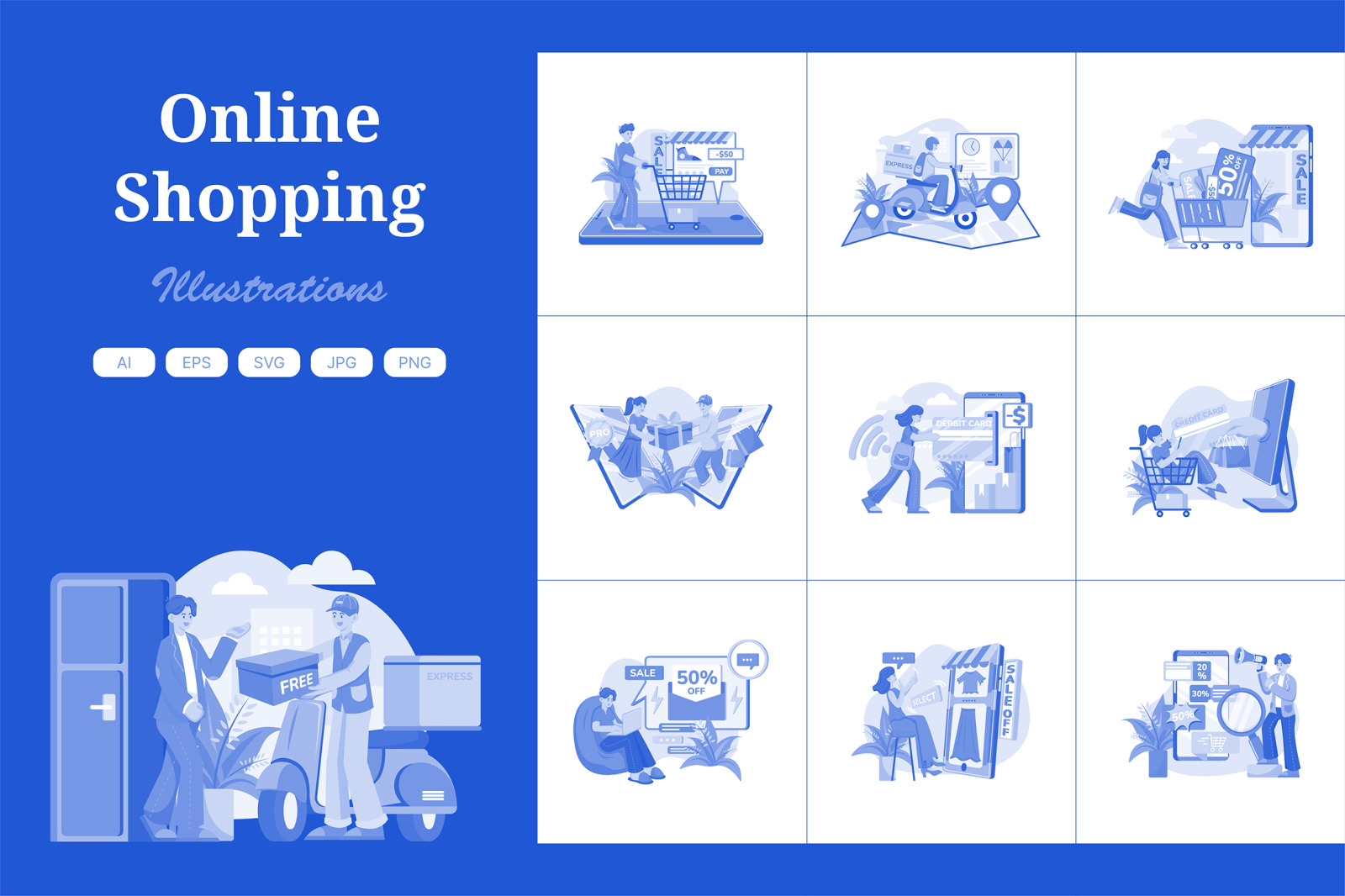 M535_Shopping Online Illustration Pack