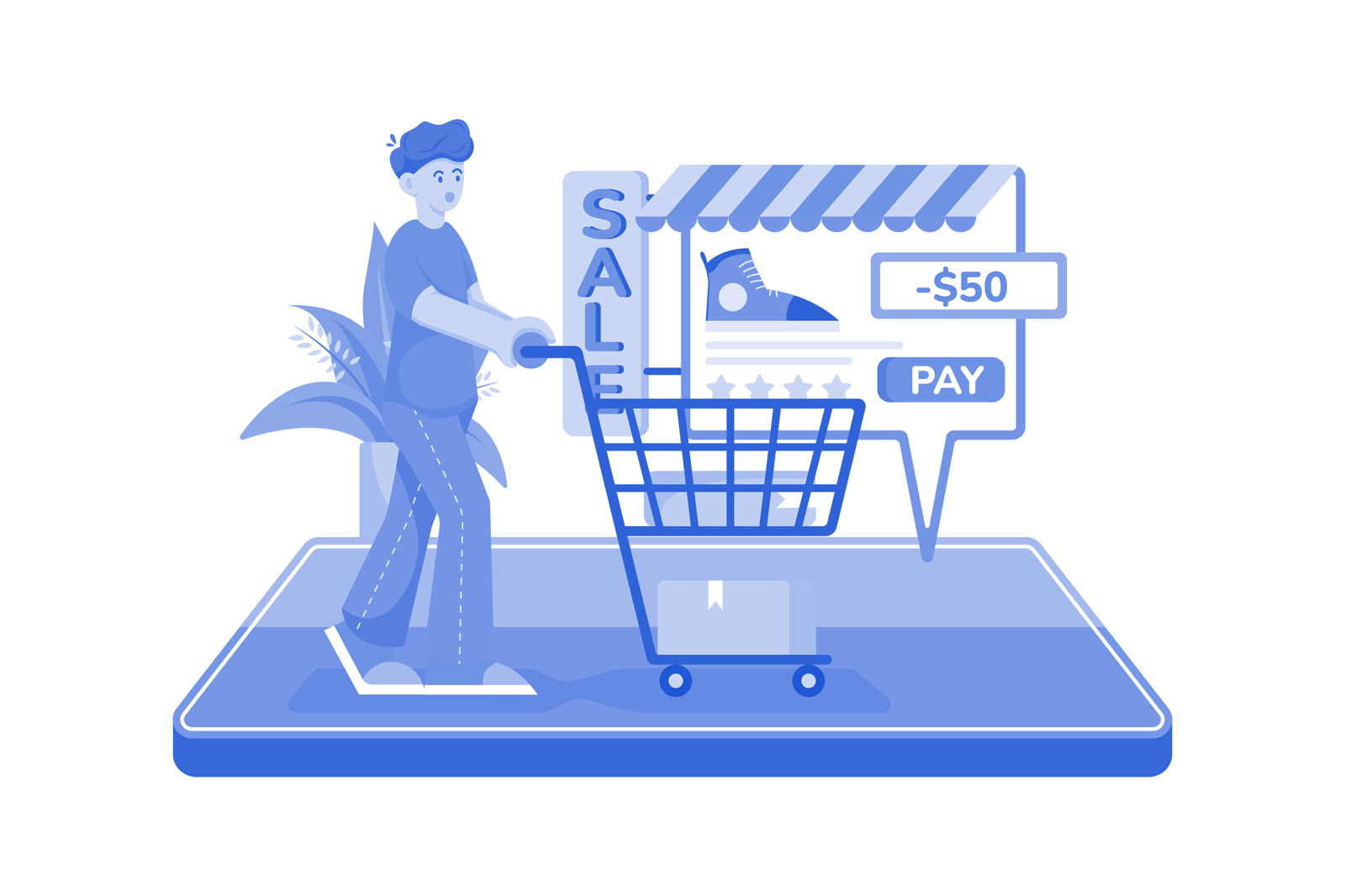 M535_Shopping Online Illustration Pack