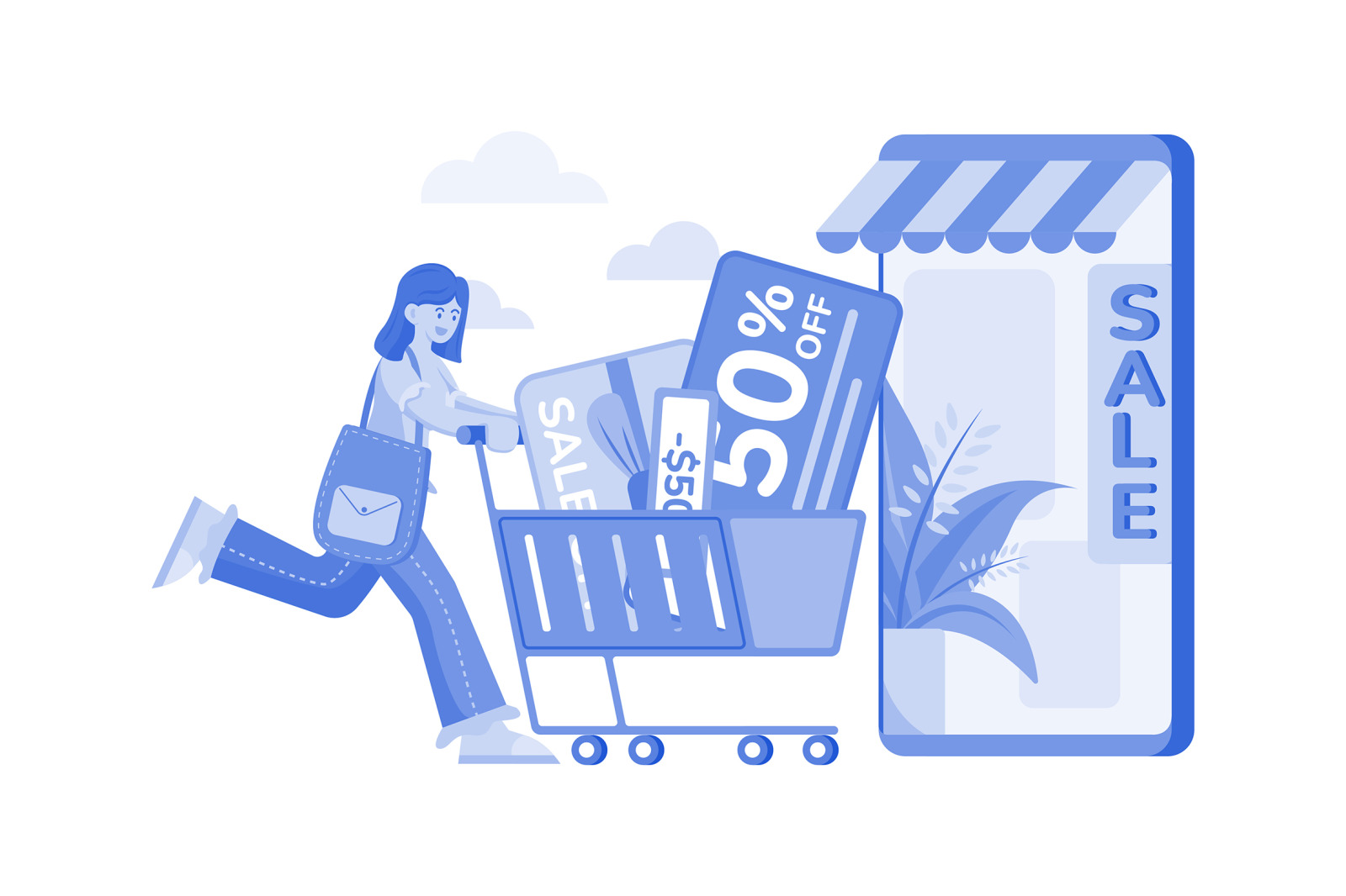 M535_Shopping Online Illustration Pack