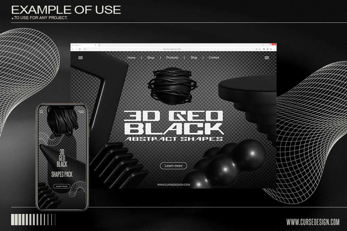 240 Black Abstract 3D Shapes 240 Black Abstract 3D Shapes