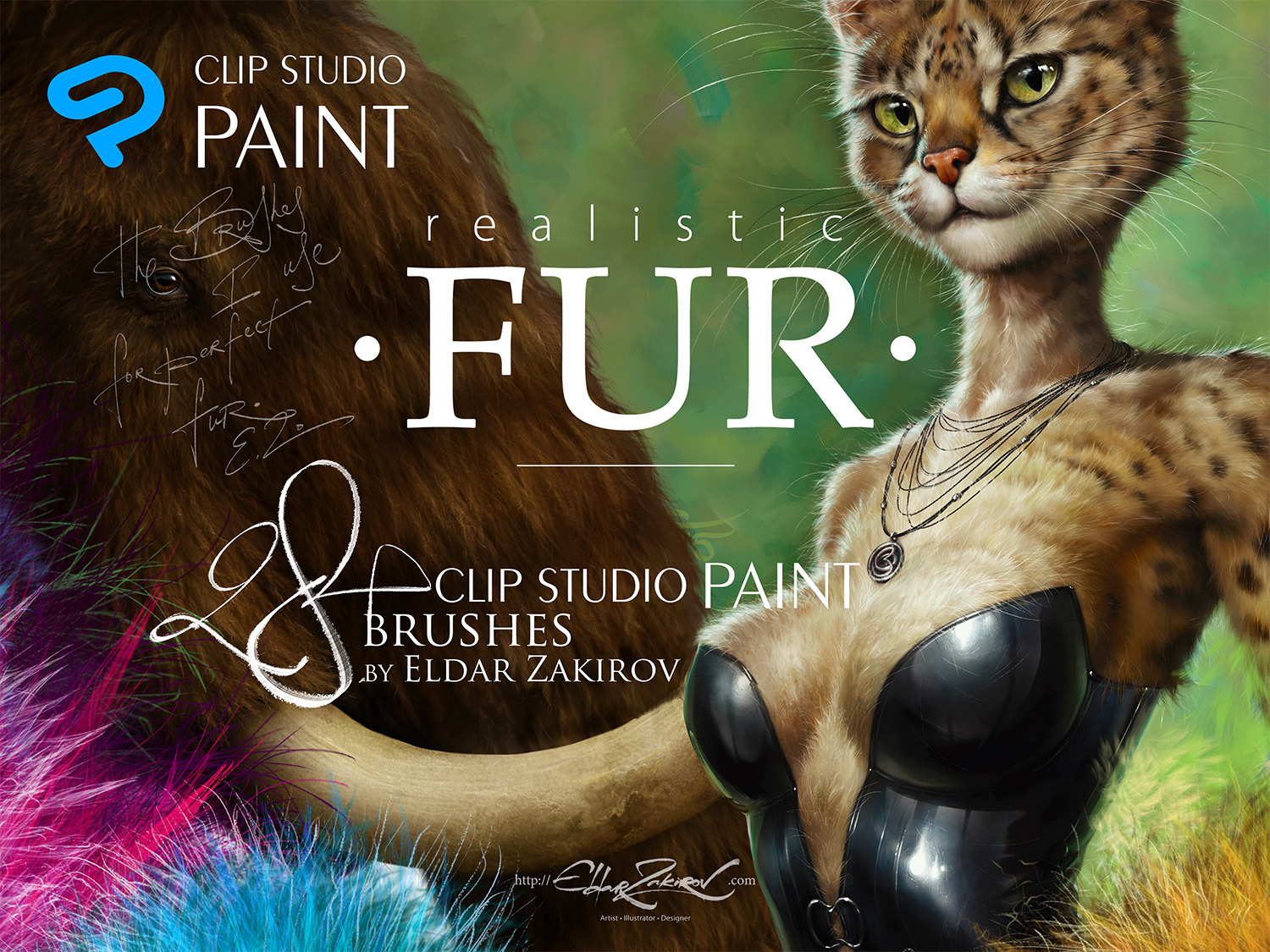 Realistic FUR Brushes for CLIP STUDIO PAINT and Manga Studio