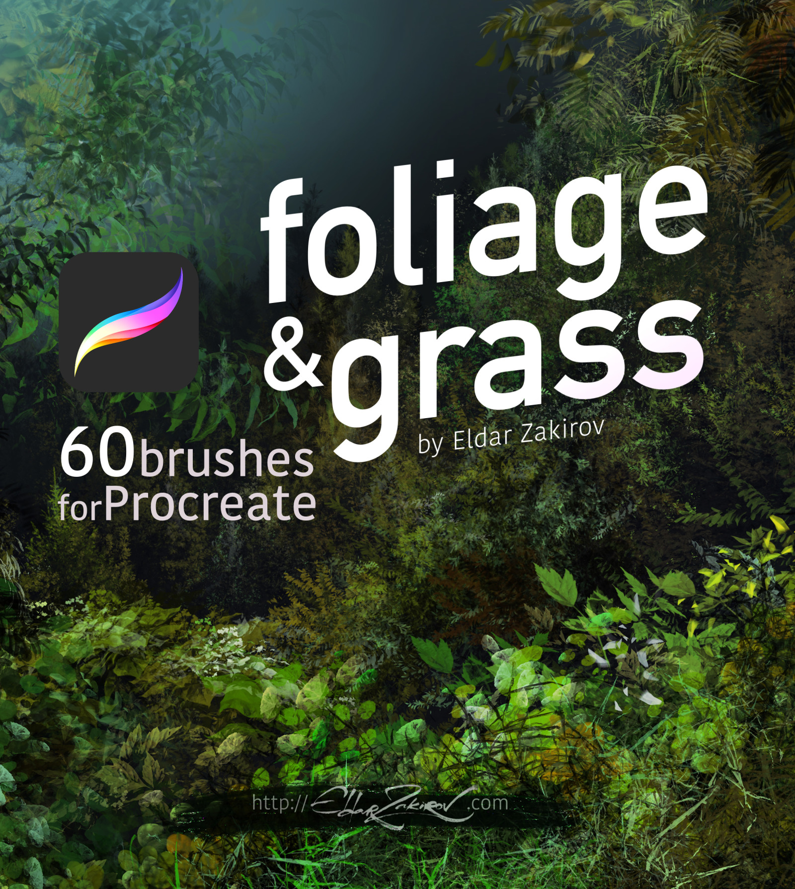 Foliage & Grass: 60 Foliage, Grass and Moss brushes for Procreate Foliage & Grass: 60 Foliage, Grass and Moss brushes for Procreate