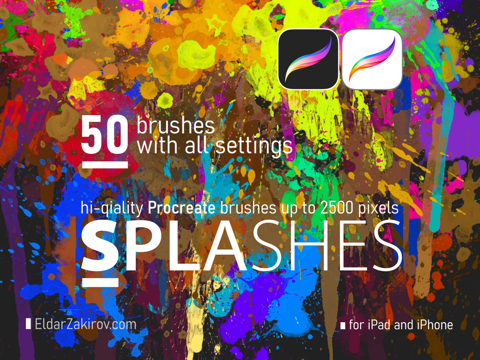 50 High Resolution SPLASHES Brushes for Procreate 50 High Resolution SPLASHES Brushes for Procreate