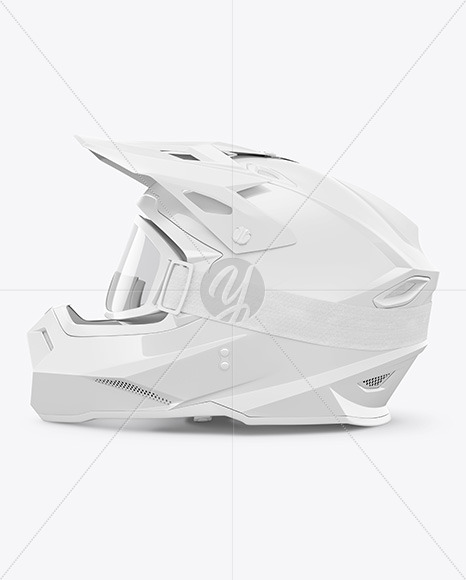 Motocross Helmet Mockup - Side View