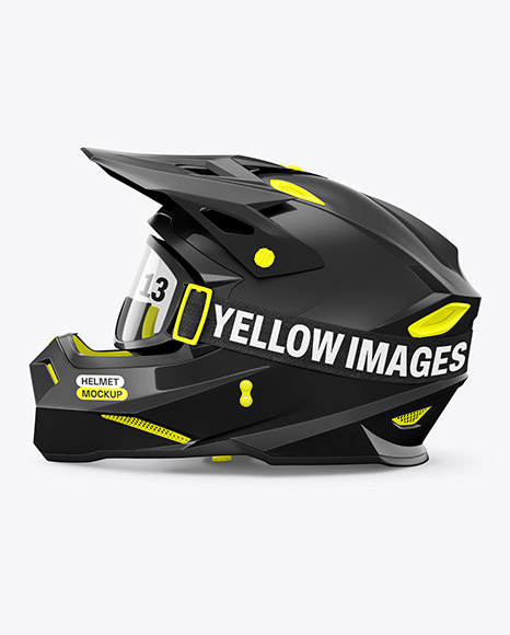 Motocross Helmet Mockup - Side View