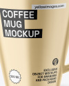 Cappuccino Coffee Metallic Mug Mockup