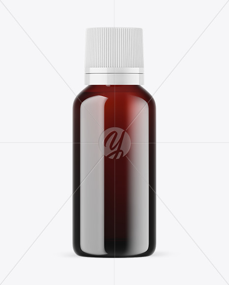 Dark Amber Glass Essential Oil Bottle Mockup
