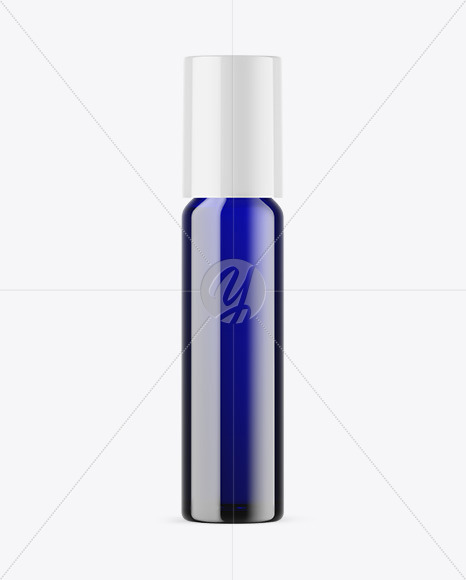 Blue Glass Essential Oil Bottle Mockup