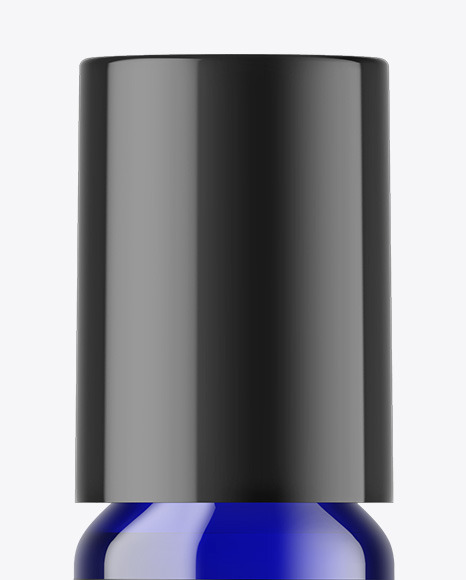 Blue Glass Essential Oil Bottle Mockup