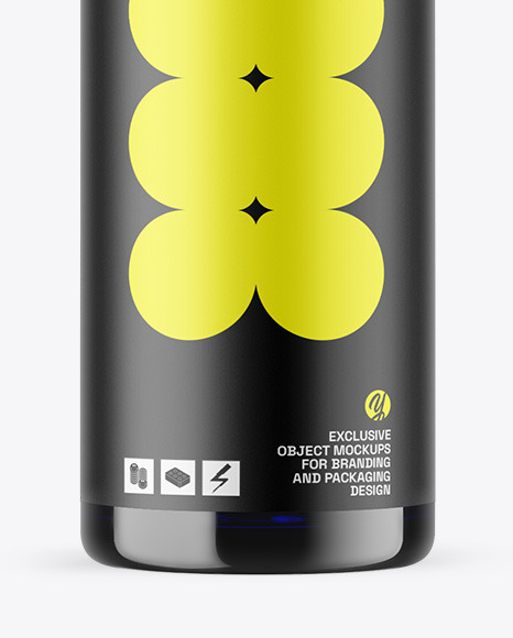 Blue Glass Essential Oil Bottle Mockup