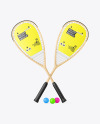 Squash Wooden Rackets & Balls Mockup