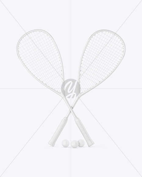 Matte Squash Rackets & Balls Mockup