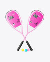 Matte Squash Rackets & Balls Mockup