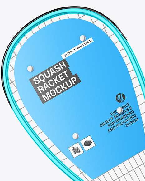 Glossy Metallic Squash Rackets & Balls Mockup