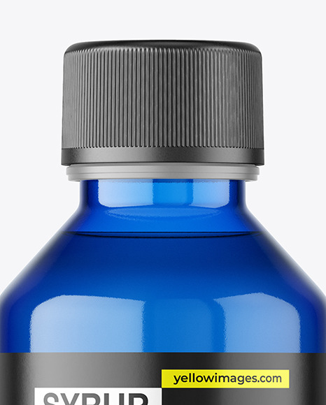 Blue Syrup Bottle Mockup