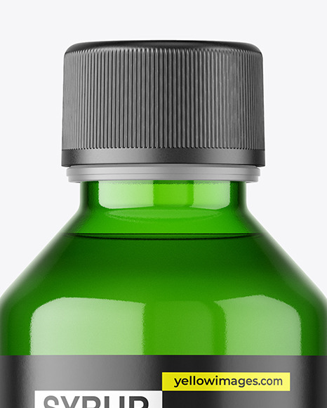 Green Syrup Bottle Mockup