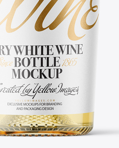 Clear Glass White Wine Bottle Mockup