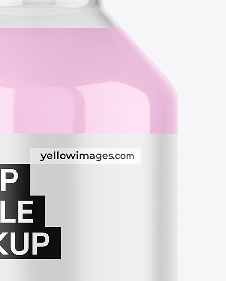Clear Syrup Bottle Mockup