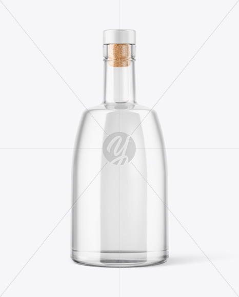Clear Glass Vodka Bottle Mockup