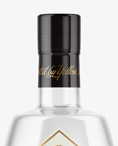 Clear Glass Vodka Bottle Mockup