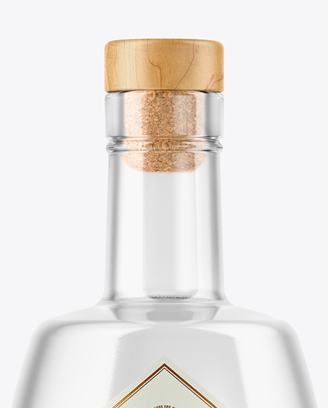Clear Glass Vodka Bottle Mockup