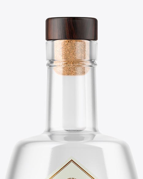 Clear Glass Vodka Bottle Mockup