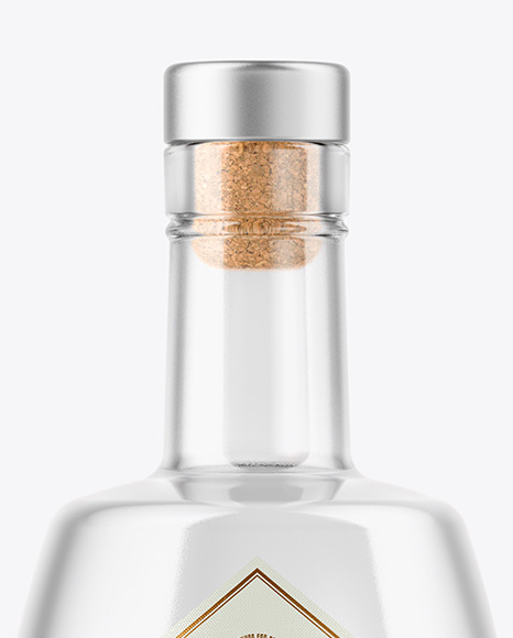 Clear Glass Vodka Bottle Mockup