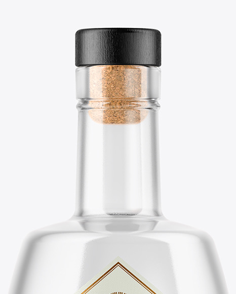 Clear Glass Vodka Bottle Mockup