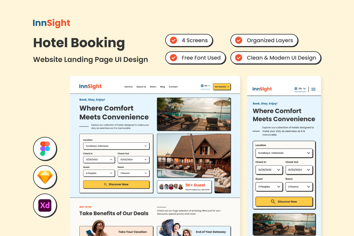 InnSight - Hotel Booking Web Landing Page