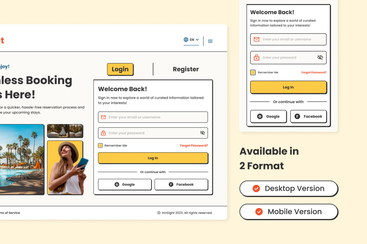 InnSight - Hotel Booking Web Landing Page