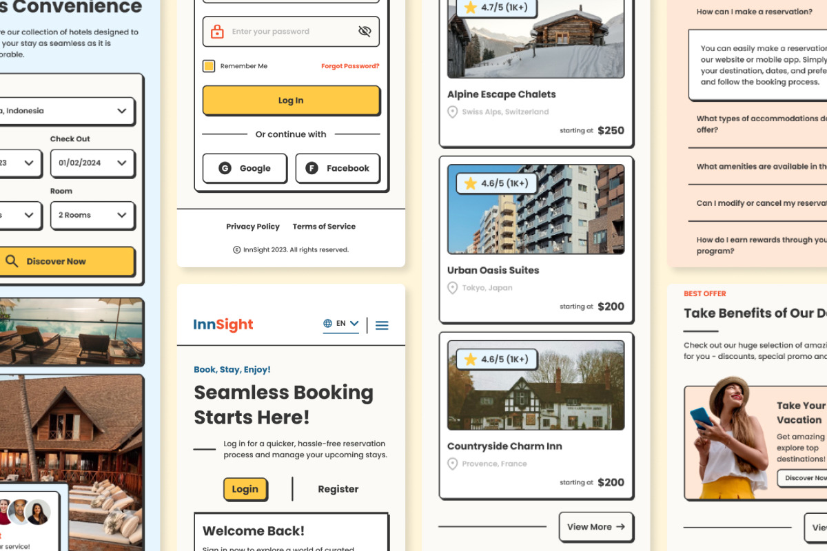 InnSight - Hotel Booking Web Landing Page