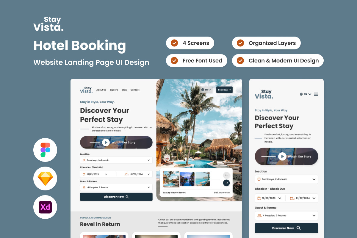 StayVista - Hotel Booking Web Landing Page