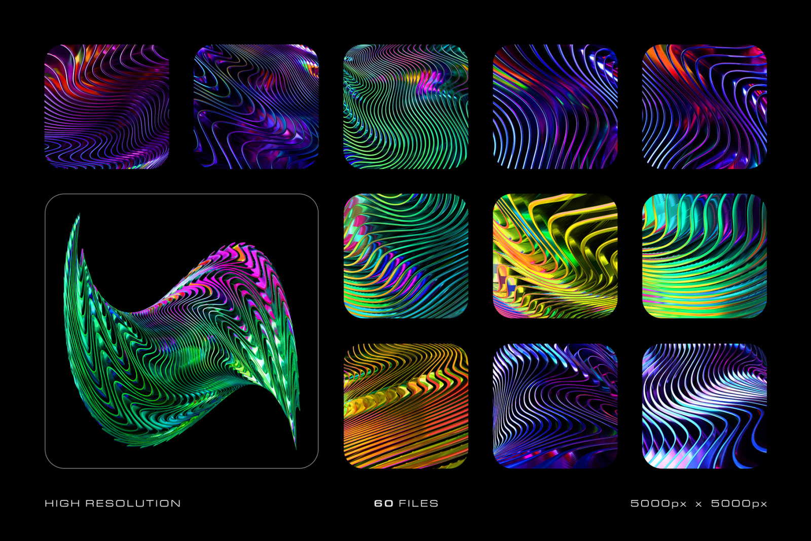 Glossy Waves Backgrounds &amp; Shapes