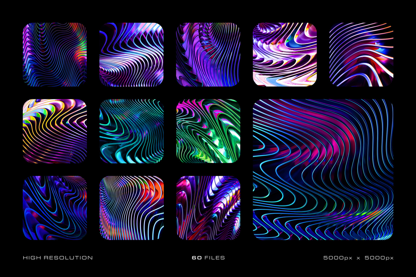 Glossy Waves Backgrounds &amp; Shapes