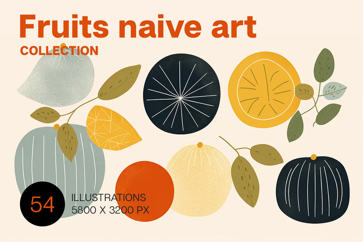 Fruits naive art Fruits naive art