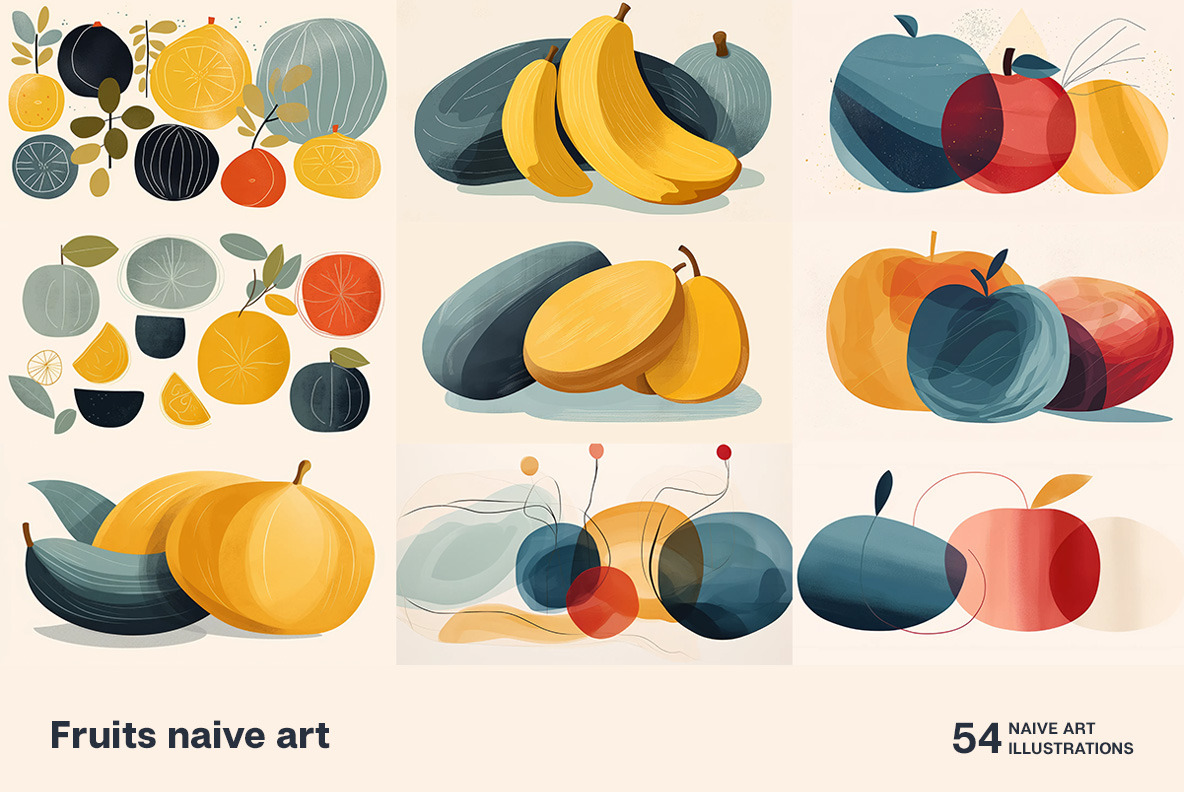 Fruits naive art Fruits naive art
